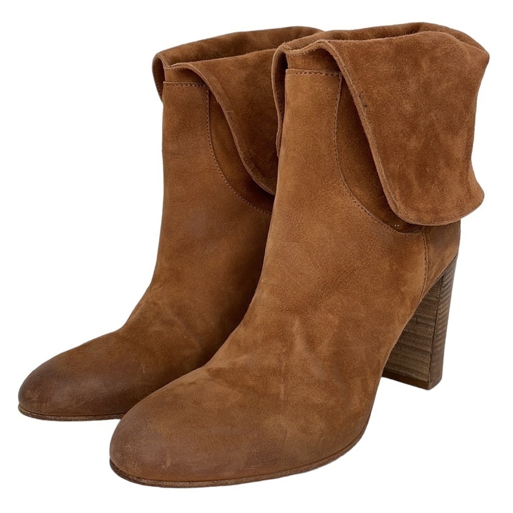 Free People Fold Down Brown Suede Leather Heeled Size 41